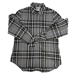 Finley Womens Evergreen Plaid Button Up Shirt Long Sleeve Green Black White M